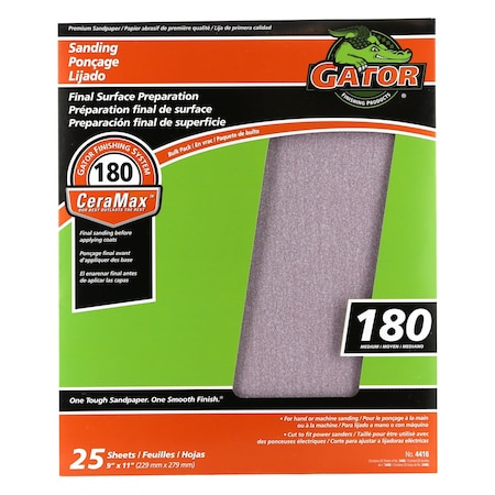 Gator Grit Gator CeraMax 11 in. L X 9 in. W 180 Grit Ceramic Sandpaper 1 pk 3406